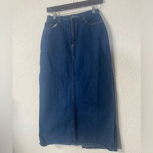Liz Claiborne vintage Blue Denim long skirt petite 8P